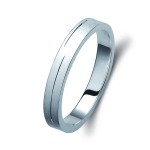 Ζευγάρι βέρες λευκόχρυσες 14 καρατίων, η γυναικεία με διαμάντι. Σχέδιο 342b-ba