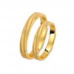 Ζευγάρι βέρες χρυσές 14 καρατίων. Σχέδιο 394c-ca