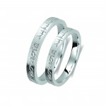 Ζευγάρι βέρες λευκόχρυσες 18 καρατίων. Σχέδιο 395b-ba