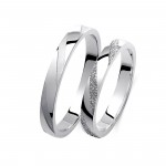 Ζευγάρι βέρες λευκόχρυσες 14 καρατίων. Σχέδιο 422b-ba