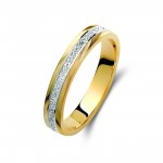 Ζευγάρι βέρες δίχρωμες χρυσό και λευκόχρυσο 14 καρατίων.Σχέδιο 425a-aa