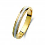 Ζευγάρι βέρες δίχρωμες χρυσό και λευκόχρυσο 14 καρατίων.Σχέδιο 425a-aa