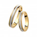 Ζευγάρι βέρες δίχρωμες χρυσό και λευκόχρυσο 14 καρατίων.Σχέδιο 425a-aa