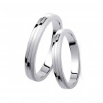 Ζευγάρι βέρες λευκόχρυσες 14 καρατίων. Σχέδιο 432b-ba