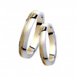 Ζευγάρι βέρες δίχρωμες χρυσό και λευκόχρυσο 14 καρατίων.Σχέδιο 434a-aa