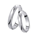 Ζευγάρι βέρες λευκόχρυσες 14 καρατίων. Σχέδιο 447b-ba