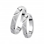 Ζευγάρι βέρες λευκόχρυσες 14 καρατίων. Σχέδιο 448b-ba