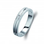 Ζευγάρι βέρες λευκόχρυσες, η γυναικεία με διαμάντι. Σχέδιο 346b-ba