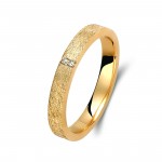 Ζευγάρι βέρες χρυσές 14 καρατίων, η γυναικεία με πέτρα ζιργκόν. Σχέδιο 378c-ca 