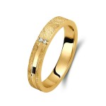 Ζευγάρι βέρες χρυσές 14 καρατίων, η γυναικεία με διαμάντι. Σχέδιο 380c-ca 