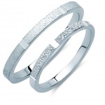 Ζευγάρι βέρες λευκόχρυσες Κ14-σχέδιο 457B