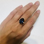 Δαχτυλίδι τρίπετρο blue topaz