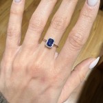 Δαχτυλίδι ροζέτα με ζαφείρι emerald cut 1.22ct