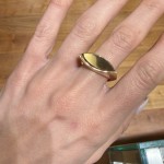 Δαχτυλίδι χρυσό k14 μακρόστενο