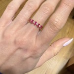 Δαχτυλίδι σειρέ με ρουμπίνια και διαμάντια