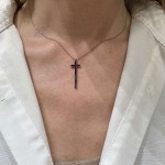 Σταυρός rosegold μακρόστενος