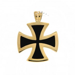 Σταυρός από χρυσό 14 καρατίων με μαύρο σμάλτο, κωδικός 39309.