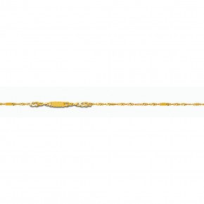 Αλυσίδα στριφτή με πλακάκια σε κίτρινο χρυσό 50 εκατοστών,14 καρατίων (κ585). 
