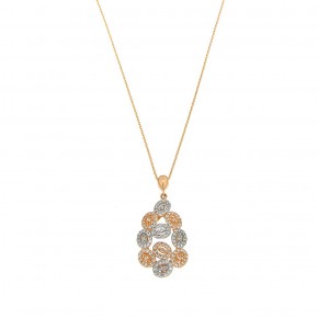Κολιέ δίχρωμο rosegold & whitegold