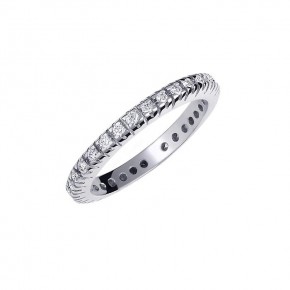 Δαχτυλίδι ολόβερο με διαμάντια - μπριγιάν βάρους 0.95ct, ποιότητας G/VS, σε λευκόχρυσο 18 καρατίων.