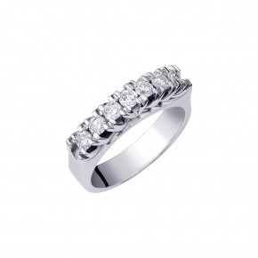 Δαχτυλίδι σειρέ με διαμάντια - μπριγιάν βάρους 0.62ct, ποιότητας G/VS, σε λευκόχρυσο 18 καρατίων.