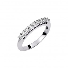 Δαχτυλίδι σειρέ με διαμάντια - μπριγιάν βάρους 0.25ct, ποιότητας G/VS, σε λευκόχρυσο 18 καρατίων.