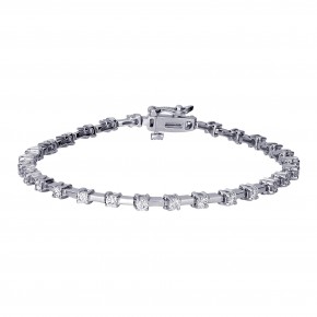 Βραχιόλι ριβιέρα (tennis bracelet)  με διαμάντια - μπριγιάν συνολικού βάρους 1.55ct, ποιότητας G/VVS1, σε λευκόχρυσο 18 καρατίων.