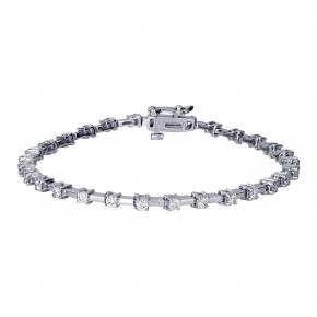 Βραχιόλι ριβιέρα (tennis bracelet)  με διαμάντια - μπριγιάν συνολικού βάρους 1.55ct, ποιότητας G/VS, σε λευκόχρυσο 18 καρατίων.