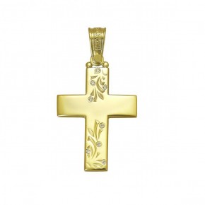 Σταυρός Triantos χρυσός με πέτρες με κωδικό ST111218