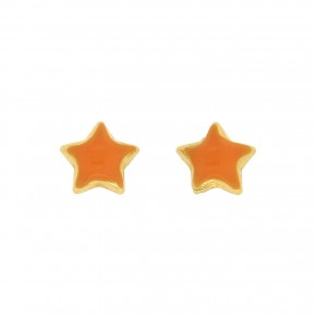 Σκουλαρίκια πορτοκαλί αστέρια
