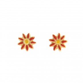 Σκουλαρίκια κόκκινα λουλούδια