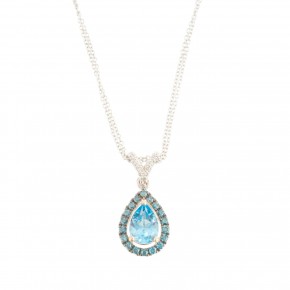 Κρεμαστό ροζέτα με Blue Topaz