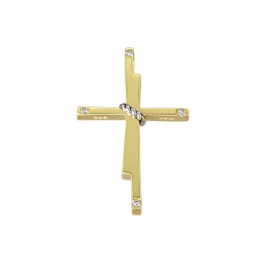 Σταυρός Triantos χρυσός με πέτρες με κωδικό ST111344