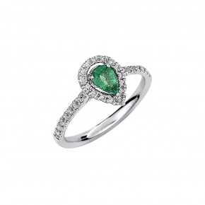 Ροζέτα emerald με πλαϊνές πέτρες