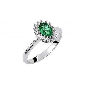 Ροζέτα emerald δαχτυλίδι