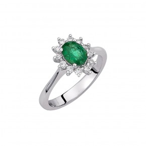 Δαχτυλίδι ροζέτα emerald