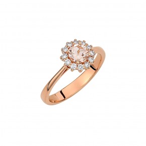 Ροζέτα δαχτυλίδι rosegold Morganite