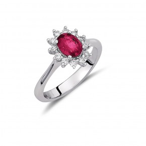 Ροζέτα δαχτυλίδι ruby