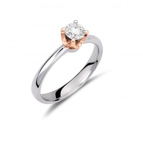 Δαχτυλίδι rosegold μονόπετρο με διαμάντι