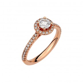 Δαχτυλίδι Halo rosegold με διαμάντια