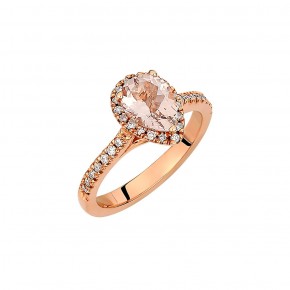 Ροζέτα δαχτυλίδι δάκρυ rosegold Morganite