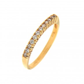 Δαχτυλίδι κλασικό σειρέ από κίτρινο χρυσό 14 καρατίων με ζιργκόν