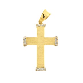 Σταυρός με κρίκο και πέτρες στα τελειώματά του