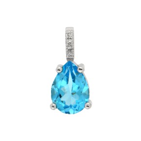 Κρεμαστό μονόπετρο Swiss Blue Topaz 3.30ct