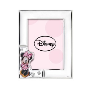 Κορνίζα πουά από ασήμι 925 Minnie Mouse & flowers