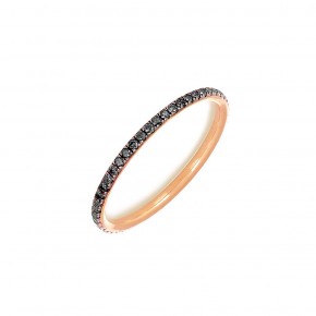 Δαχτυλίδι ολόβερο με μαύρα διαμάντια βάρους 0.30ct, σε ροζ χρυσό 18 καρατίων.