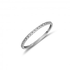 Δαχτυλίδι ολόβερο με διαμάντια (μπριγιάν) βάρους 0.30ct, σε λευκόχρυσο 18 καρατίων.
