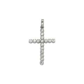 Σταυρός μακρόστενος λευκόχρυσος