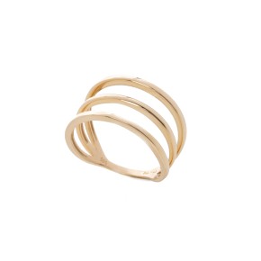 Δαχτυλίδι σκέτο χρυσό k14 τριπλό