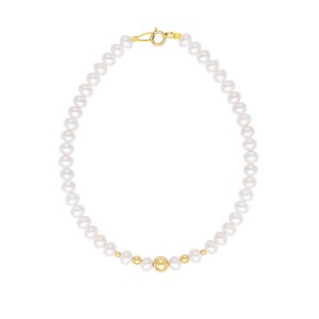 Βραχιόλι με λευκά  μαργαριτάρια και μπίλιες degrade